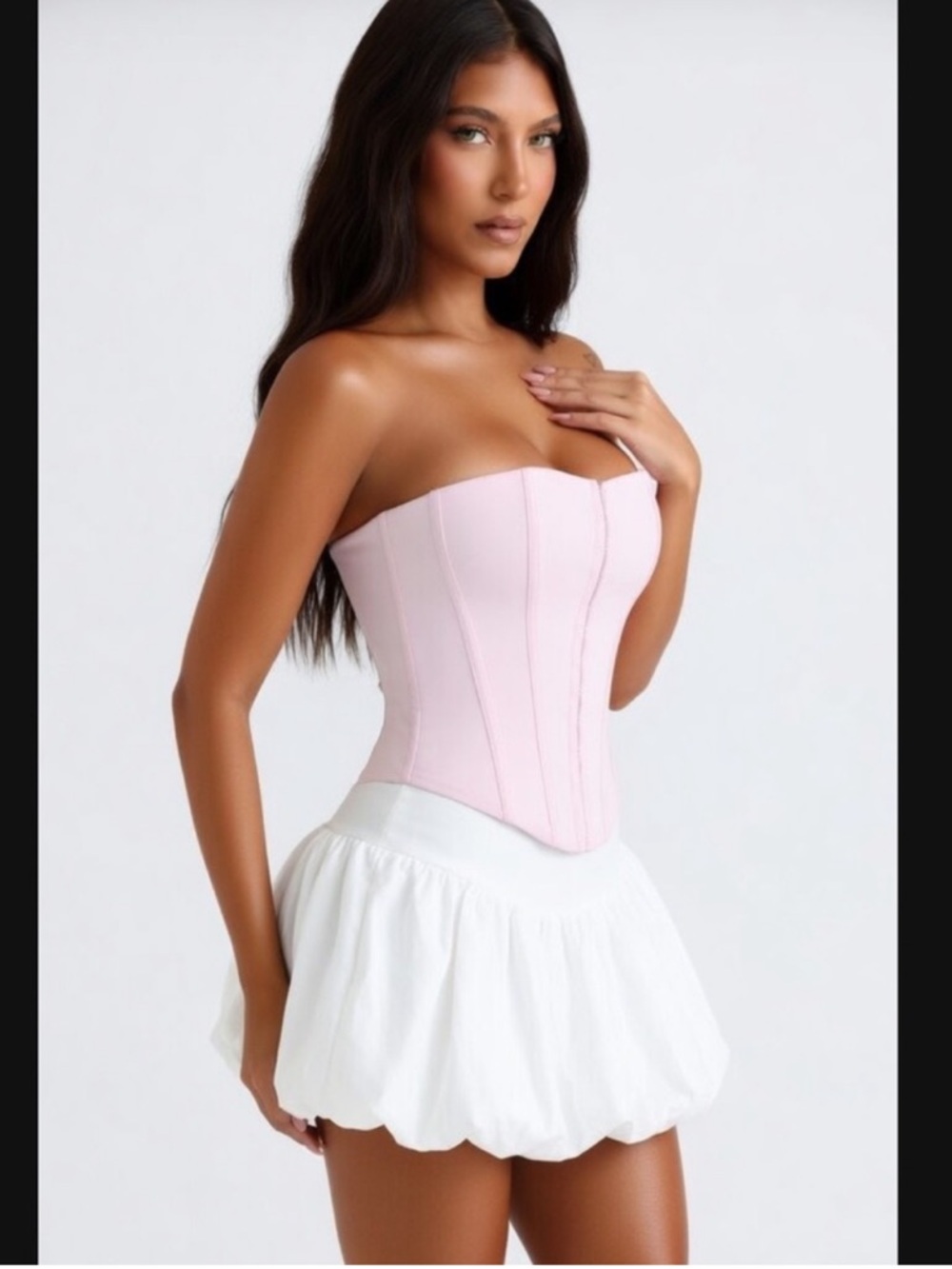 HOUSE OF CB 'The Strapless' Pink Stretch Corset Top/Size XS (Reg) $135